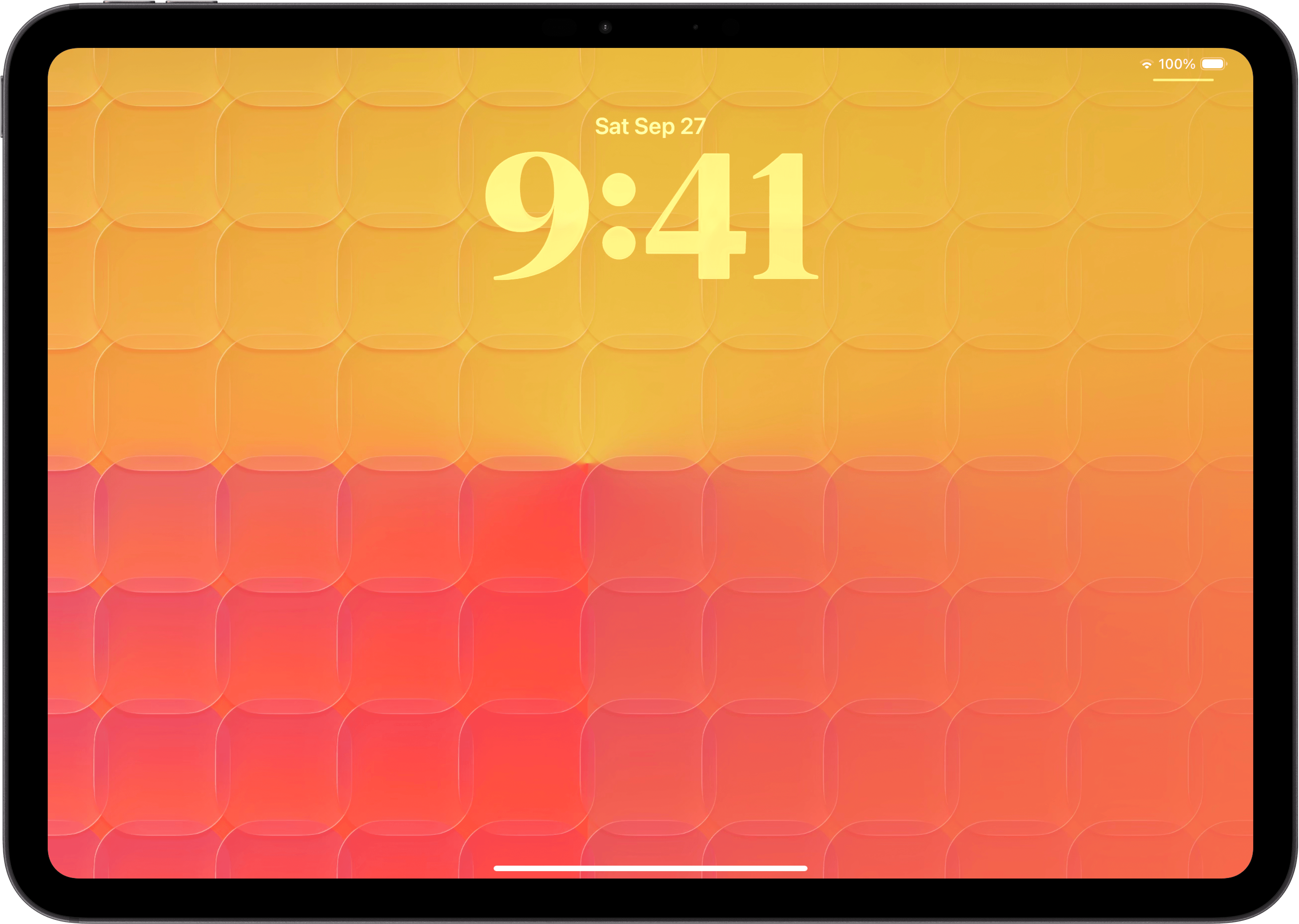 iPad with wallpaper from GlassyShapes