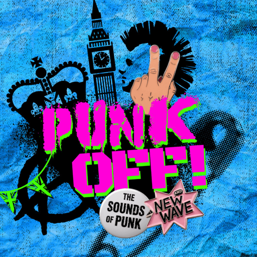 朋克出走活動海報，包含倫敦地標和朋克符號