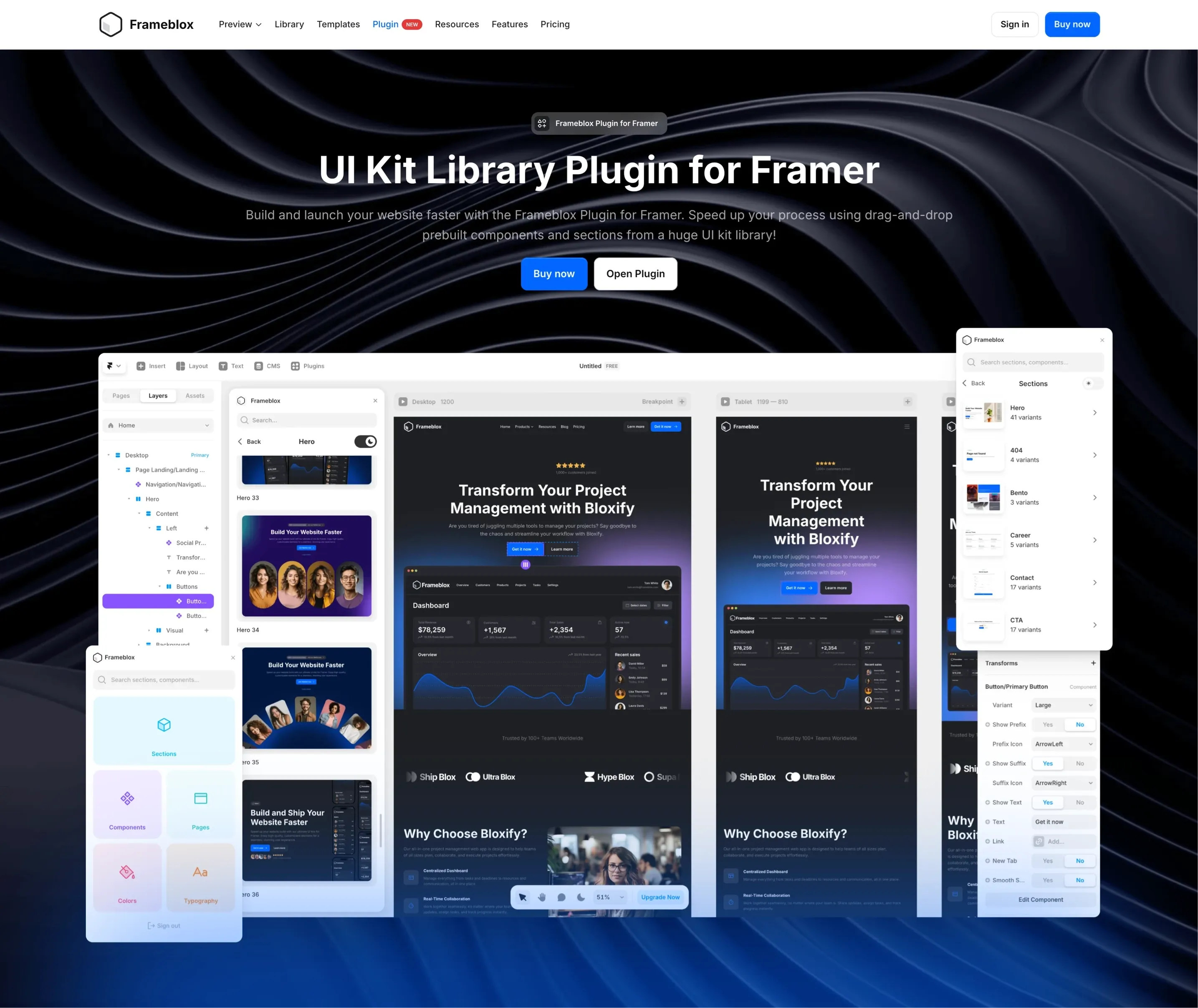 Frameblox Plugin for Framer