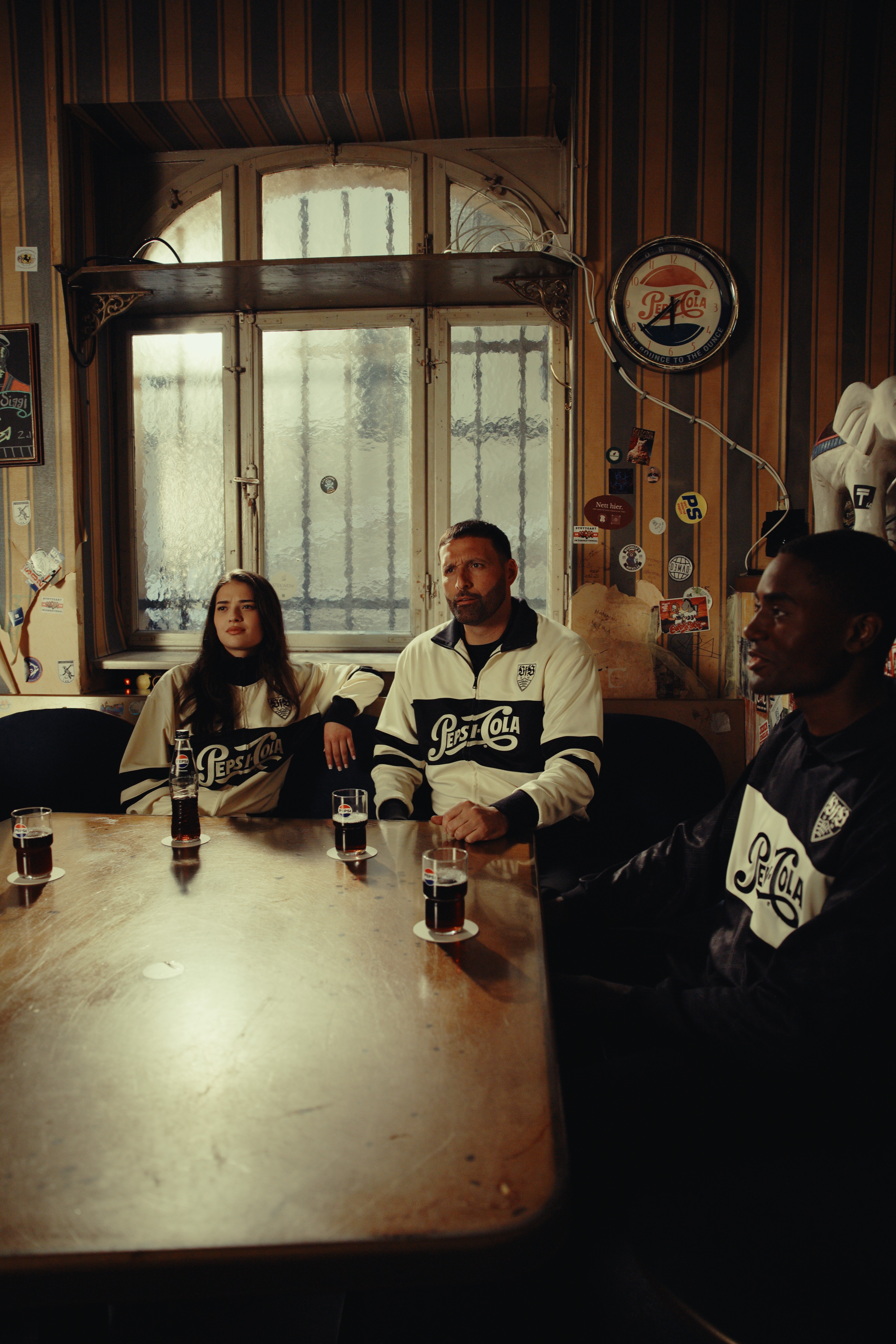 Kevin Kurányi and other actors on set of the pepsi and vfb stuttgart merchanidising campagne production