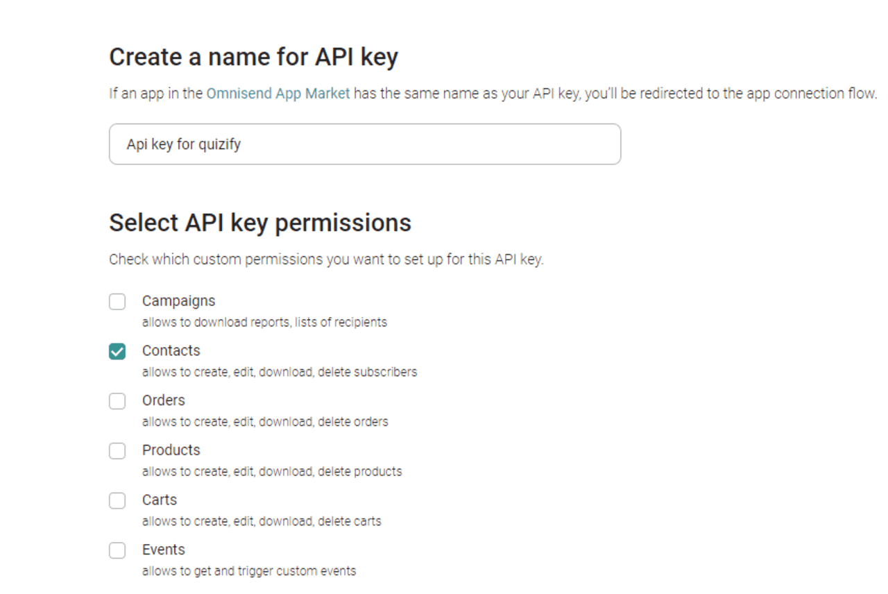 Create a name for API Key