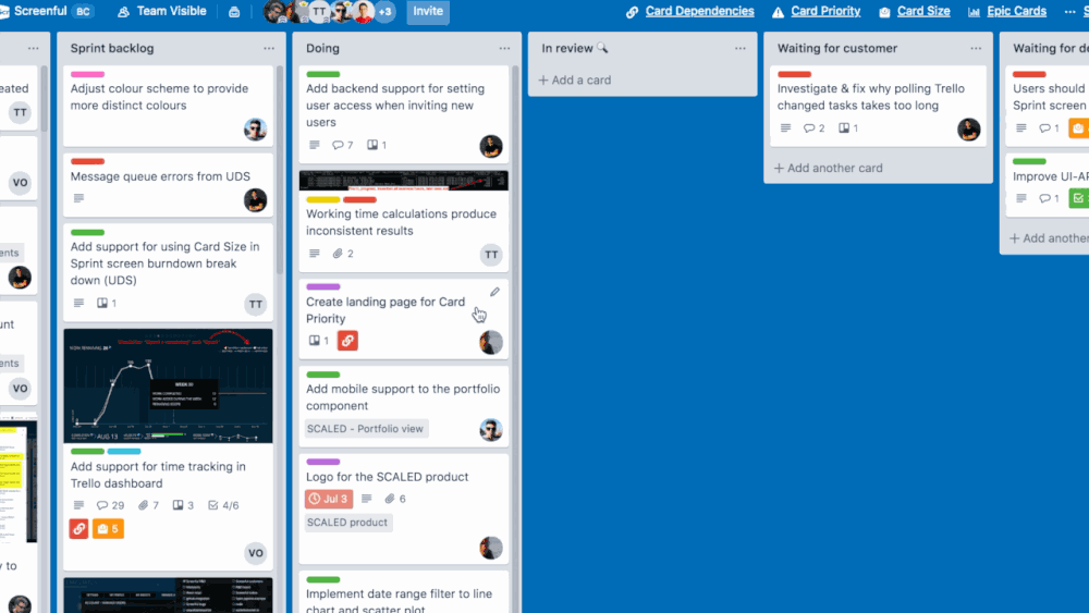 Video demonstration of the card priority integration in Trello.