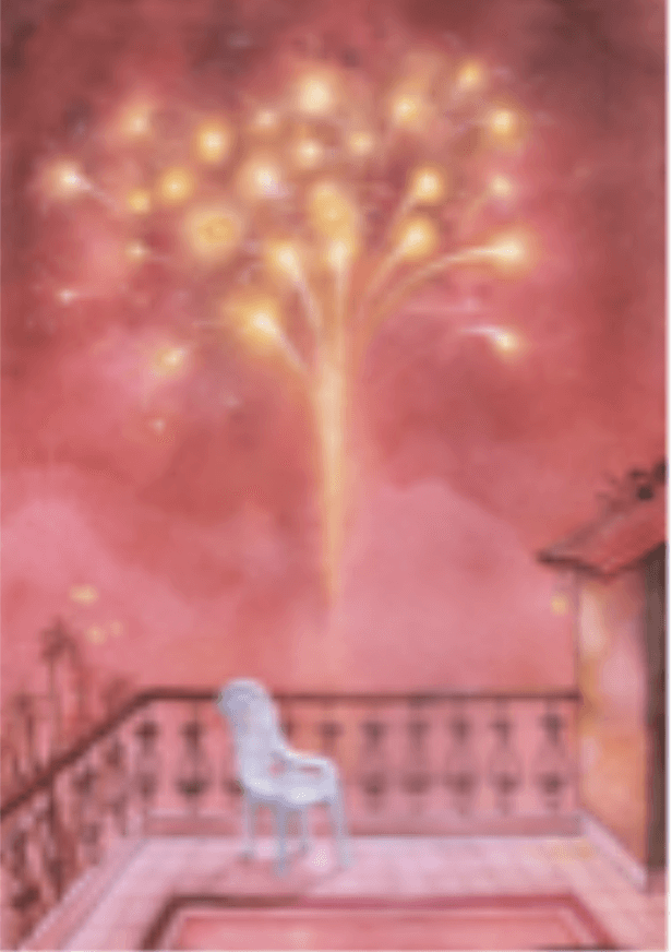 herd of sheep on road painting