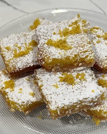 Plate of lemon bar squares