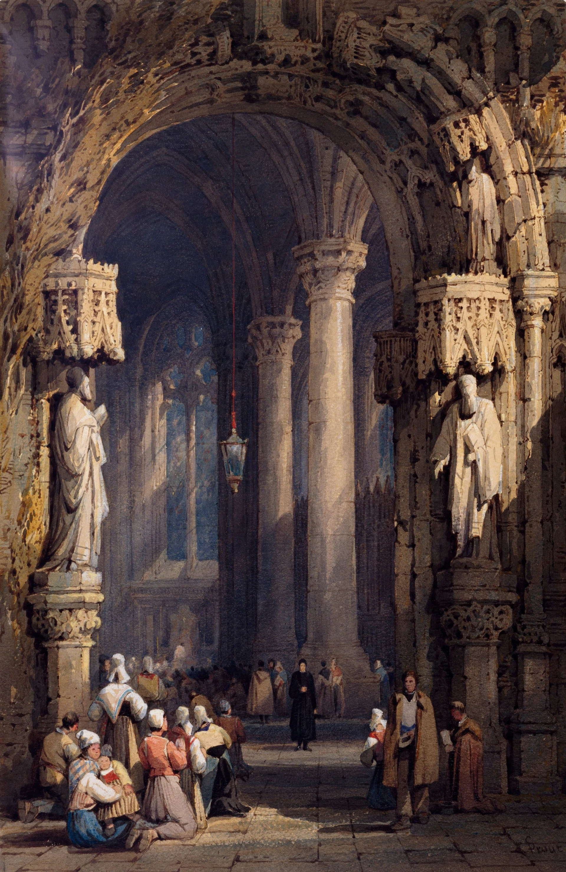 Cathedral Portal with Worshipers