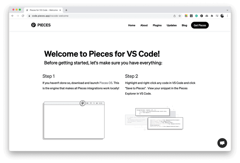 The updated VS Code onboarding page.