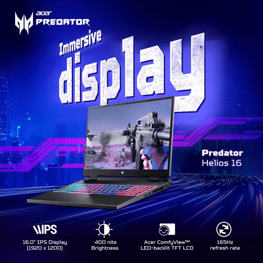  Acer Predator Helios Neo 16 Gaming Laptop Display