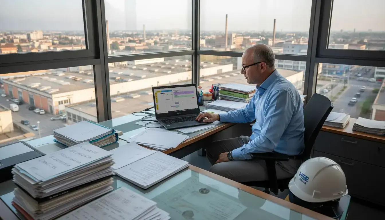 Il responsabile HSE utilizza il gestionale sicurezza sul lavoro di SIkuro per controllare le scadenze documentali