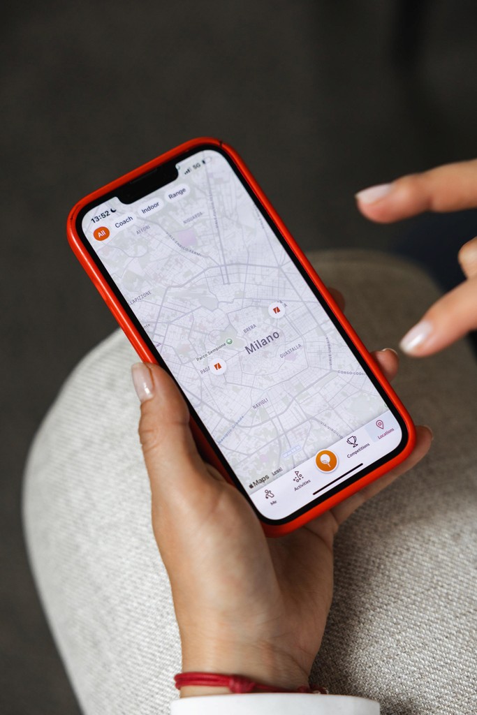 App trackman con mappa milano