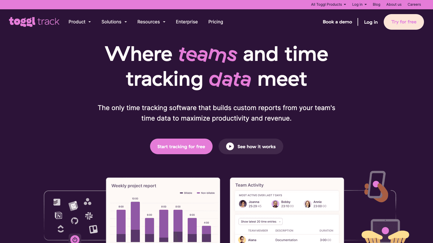 Toggl Track app screenshot