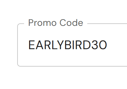 Example of early bird promotion for event registration