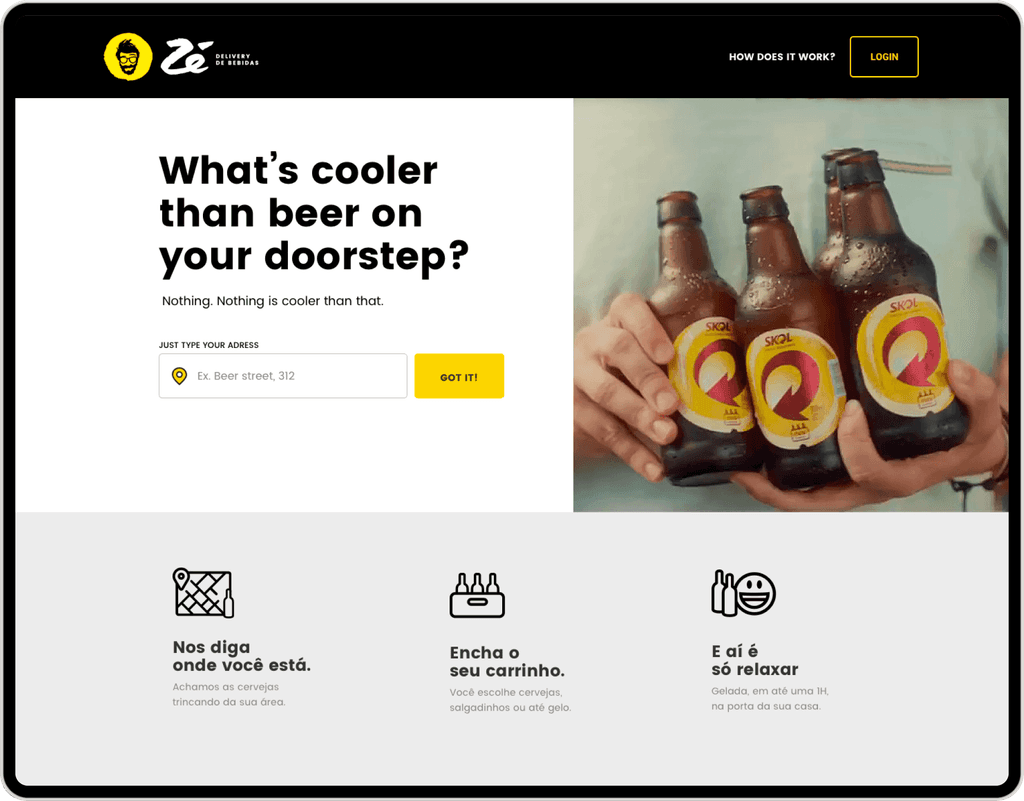 Updated and approved Zé Delivery's homepage UI