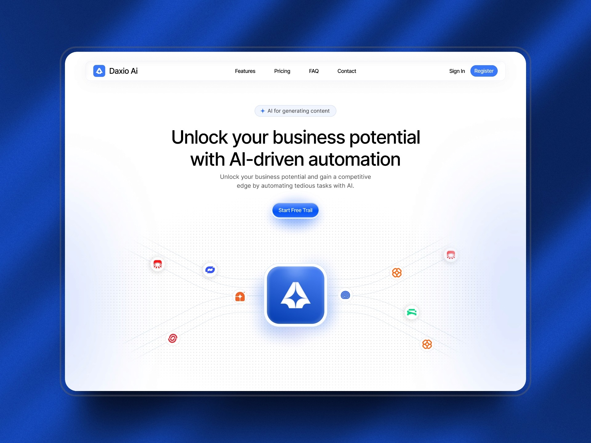 SaaS website design concept