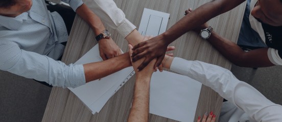 People joining hands