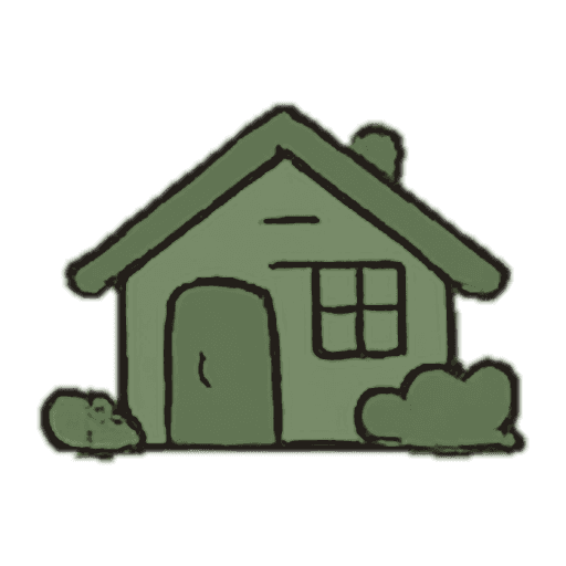 Handgetekend icoon van een huis met hart