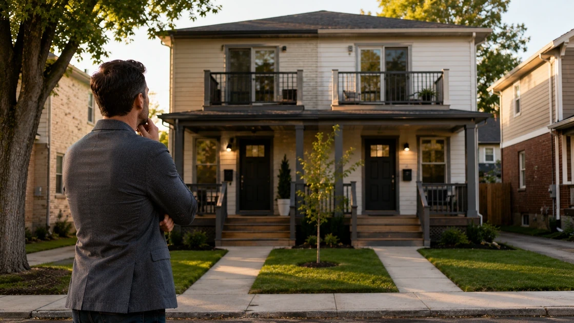 A licensed real estate agent analyzing a local multi-family rental property investment deal on a digital spreadsheet.