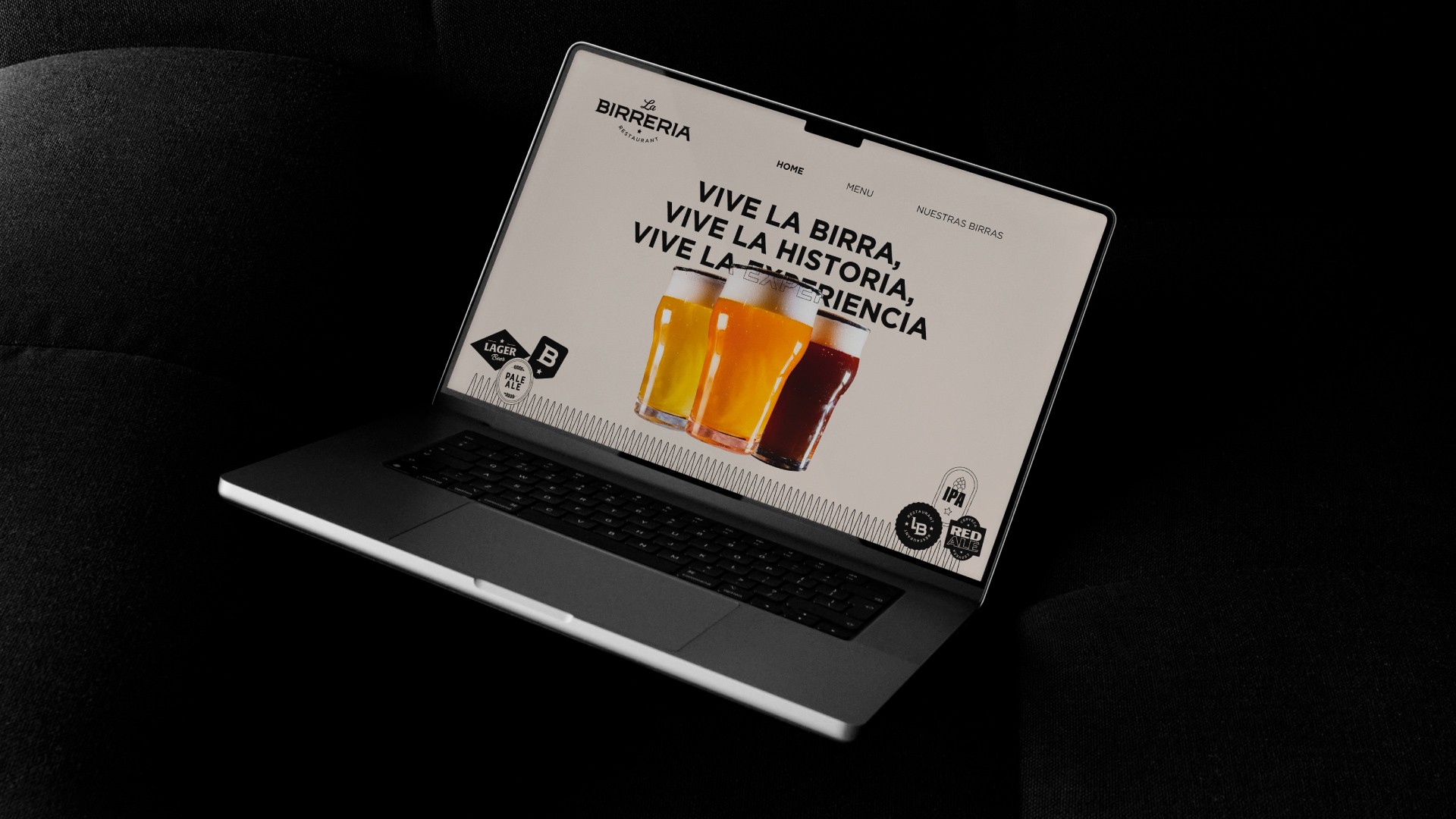 Proyecto de branding gastronómico para La Birrería – Lagom Studio, especialistas en bares y restaurantes.