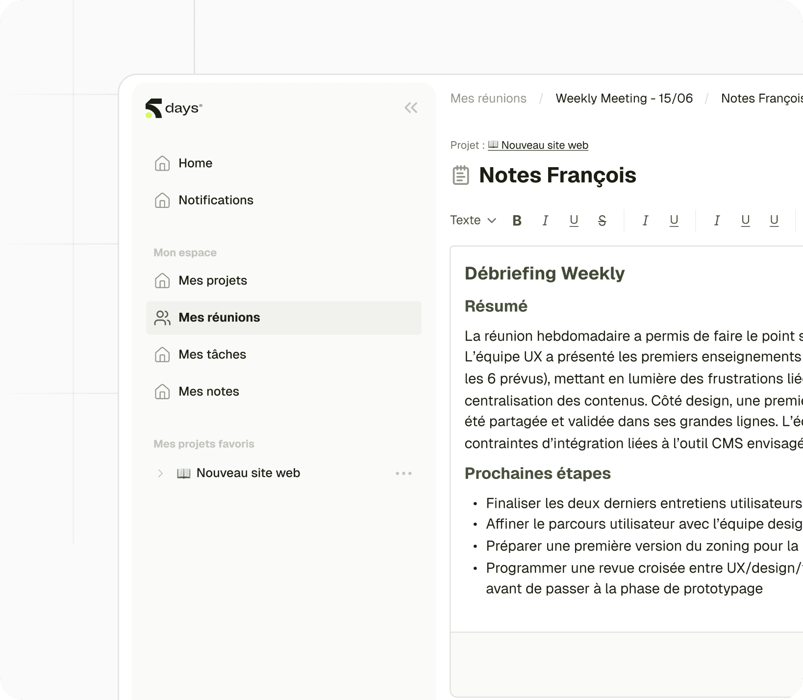 Vue de dashboard Google Meet.