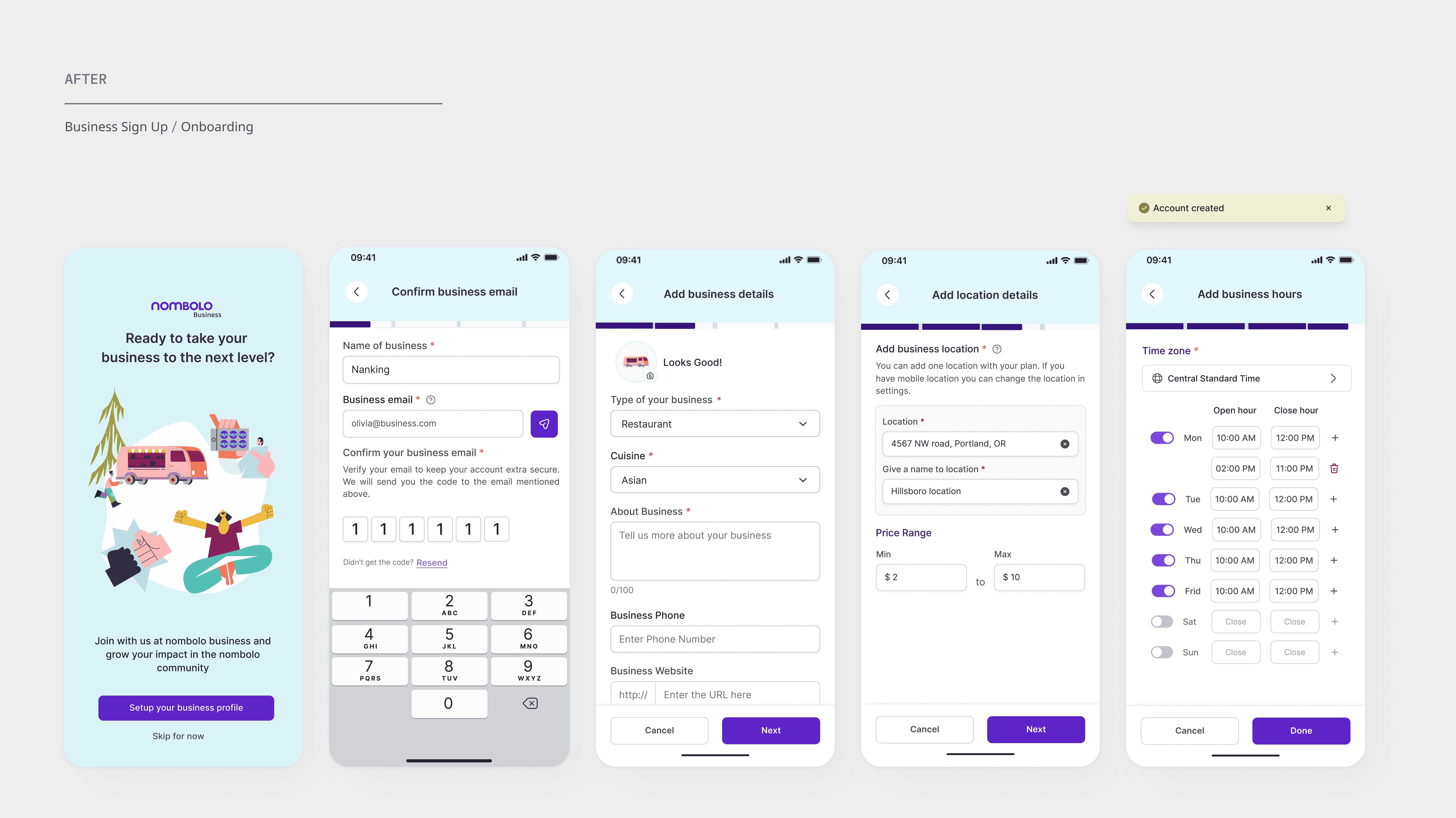 business onboarding before