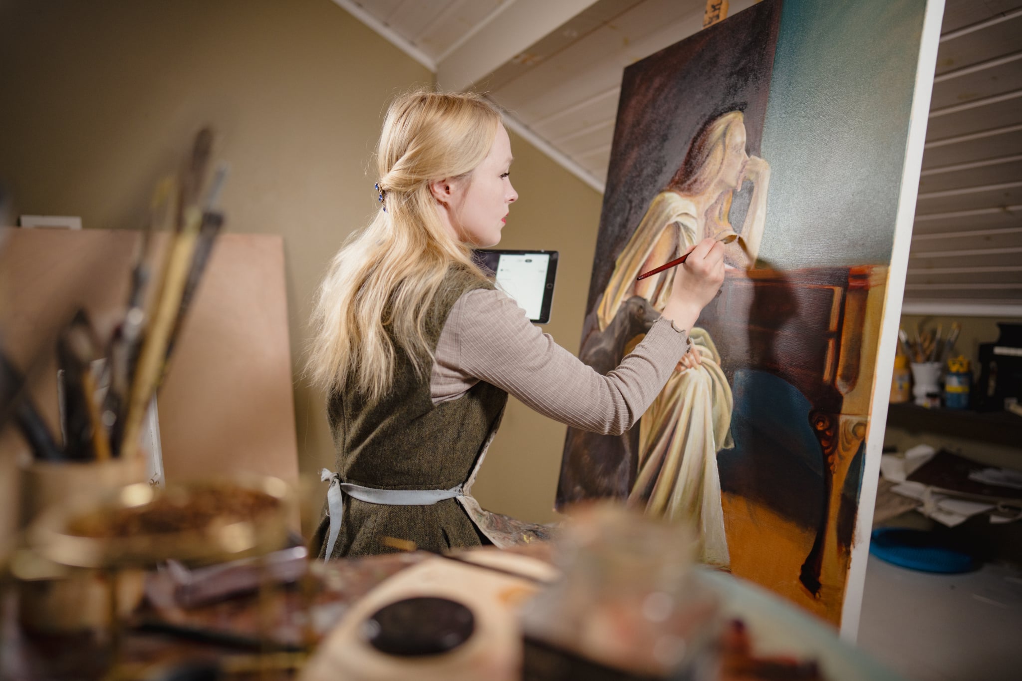 Artist in studio