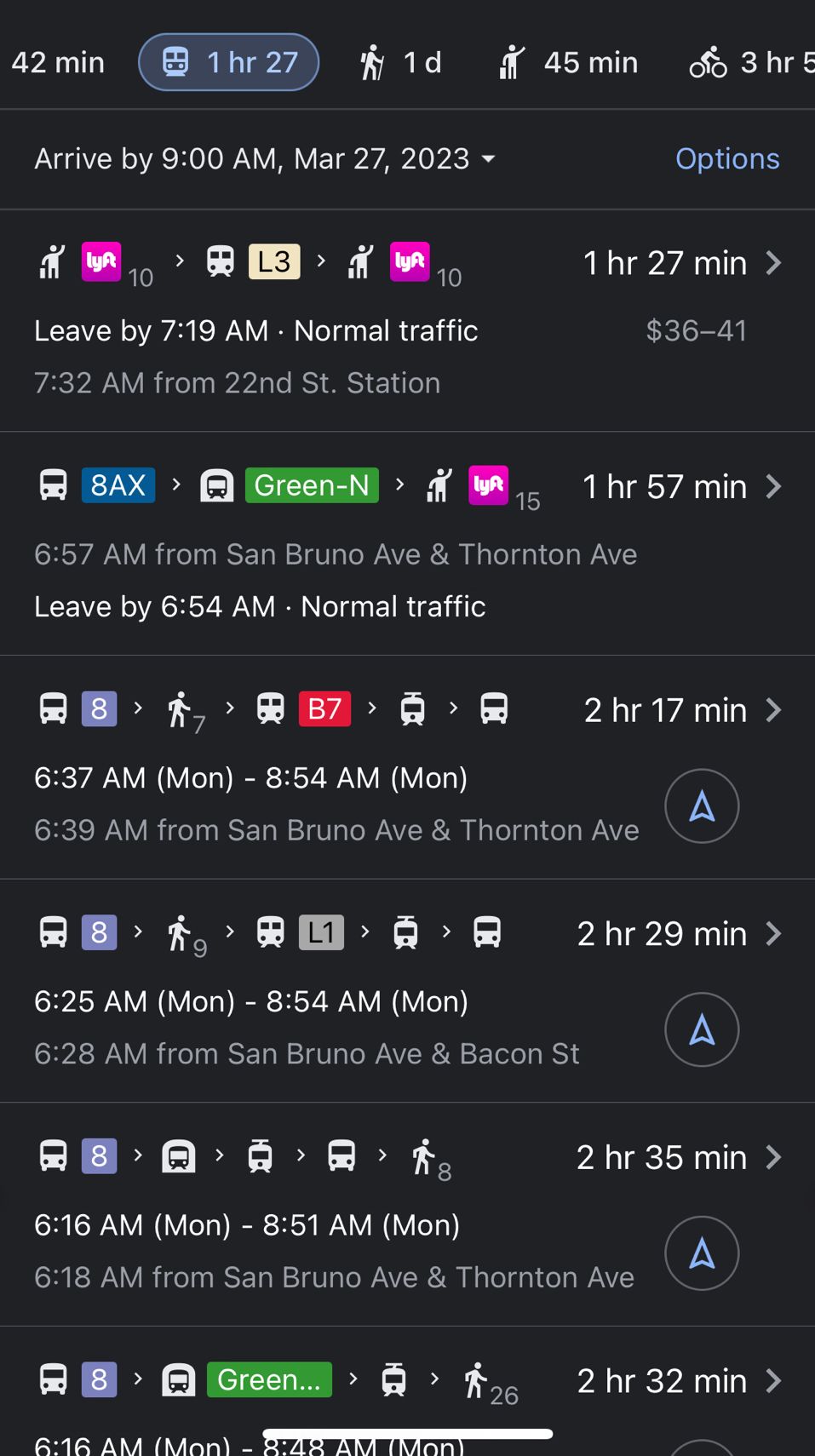 transit schedule