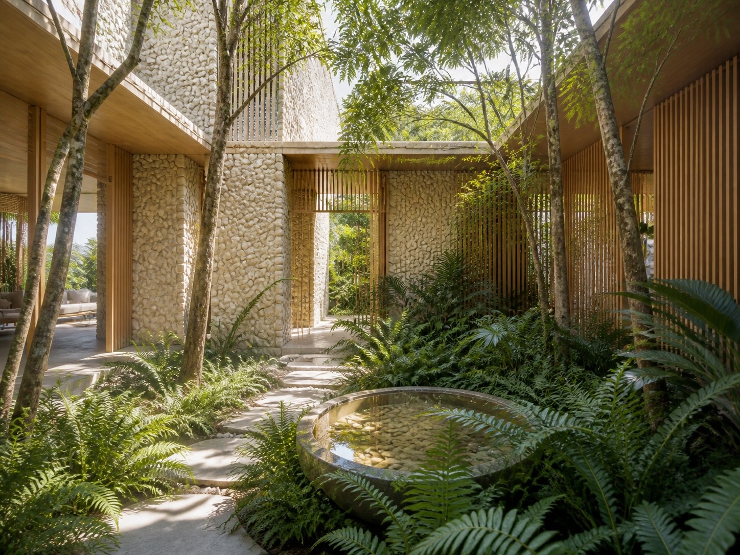 Casa Nube, architectural passage and material detail