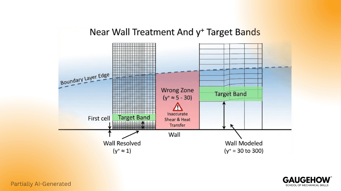 y plus wall treatment target bands