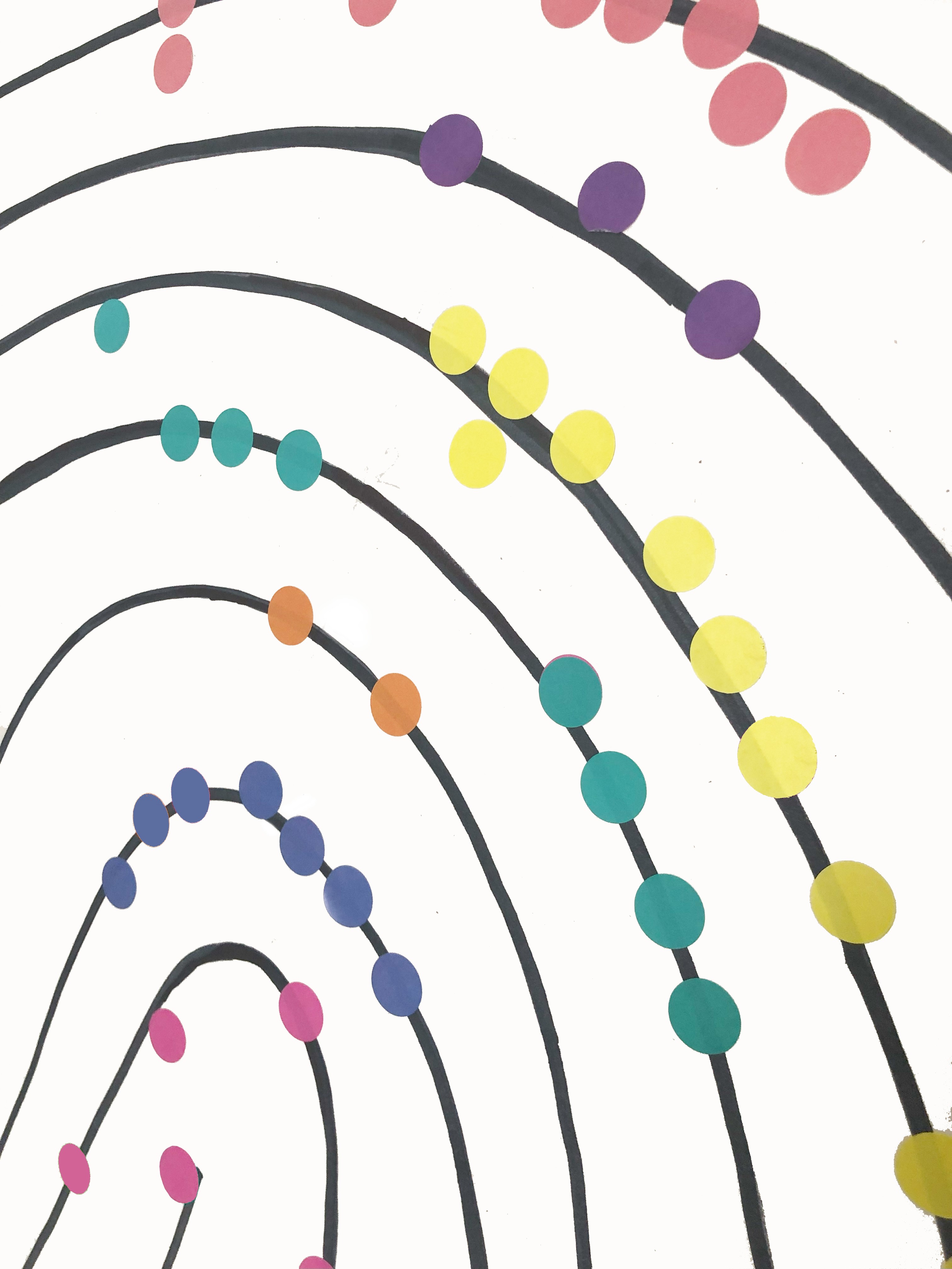 Detail of a participatory data visualization representing lived experiences through collective input