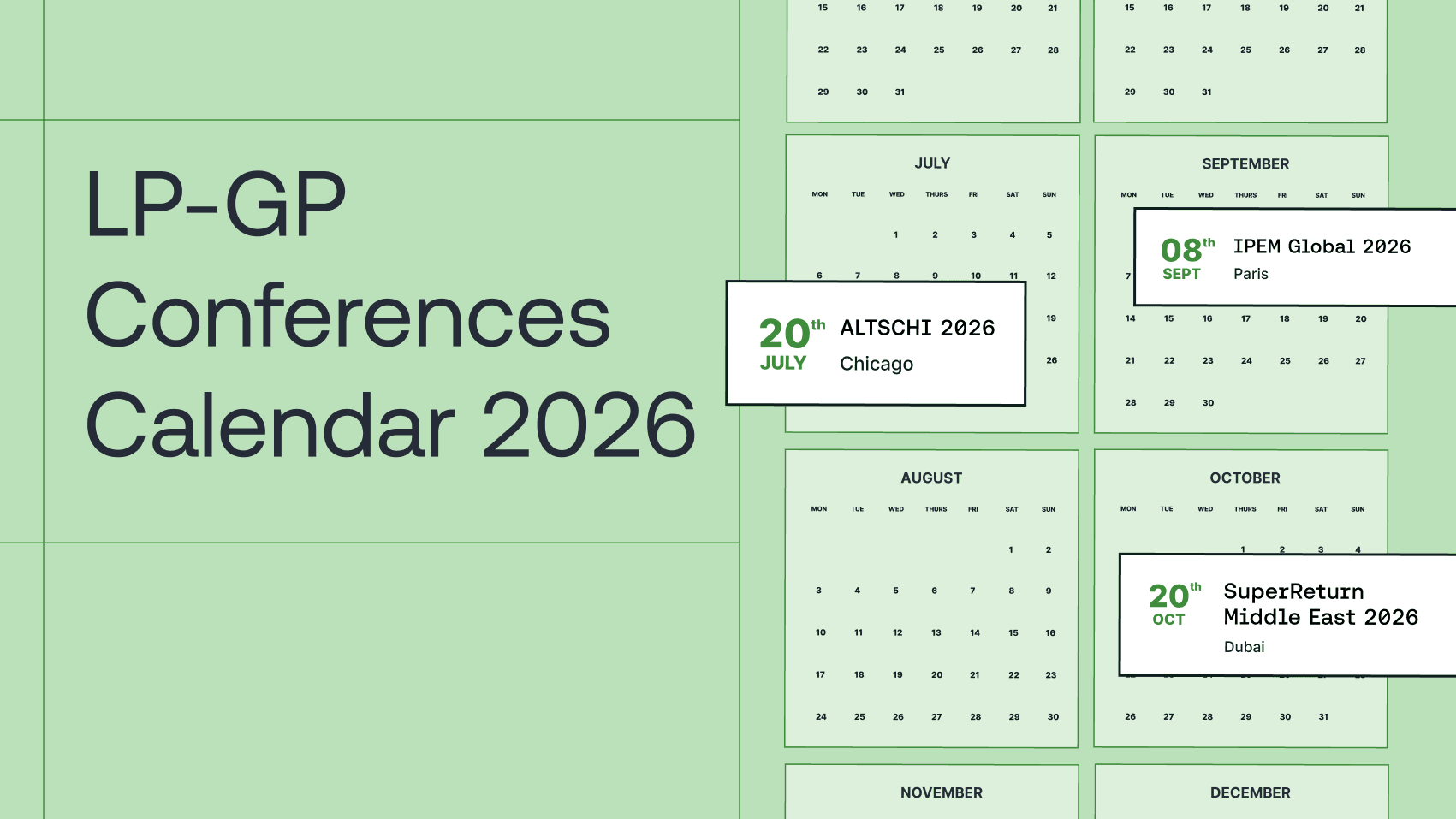 A list of 100+ must-attend LP-GP conferences in 2026.