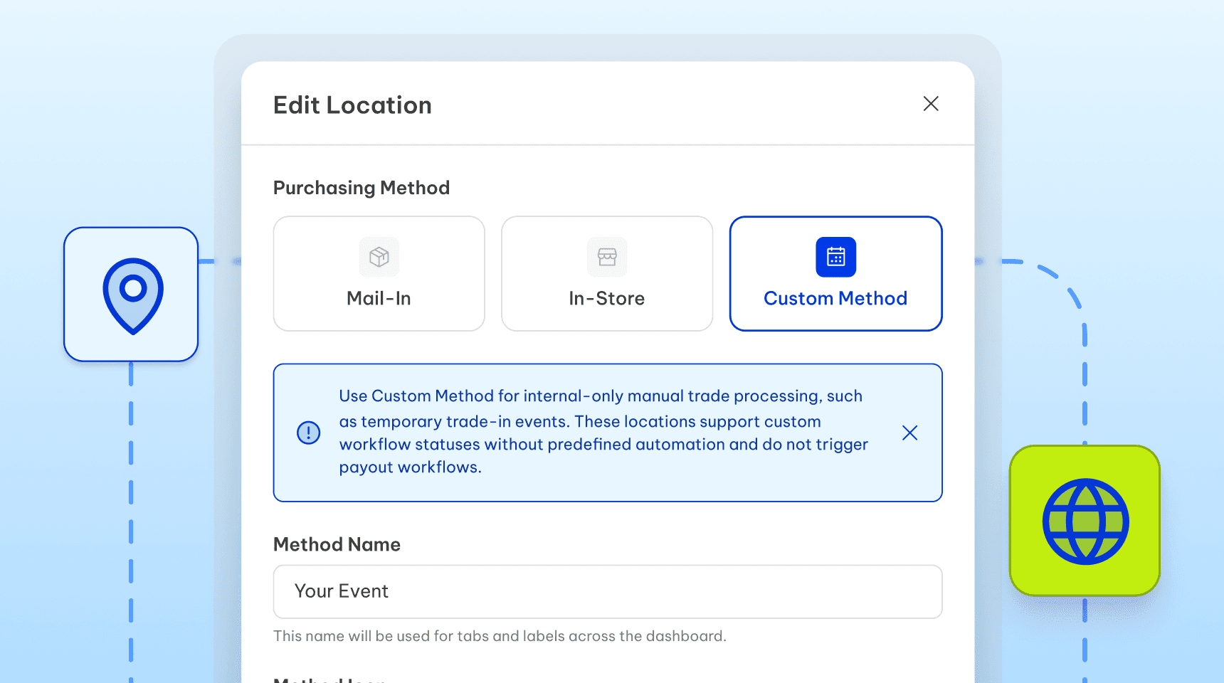Set payout methods and limits