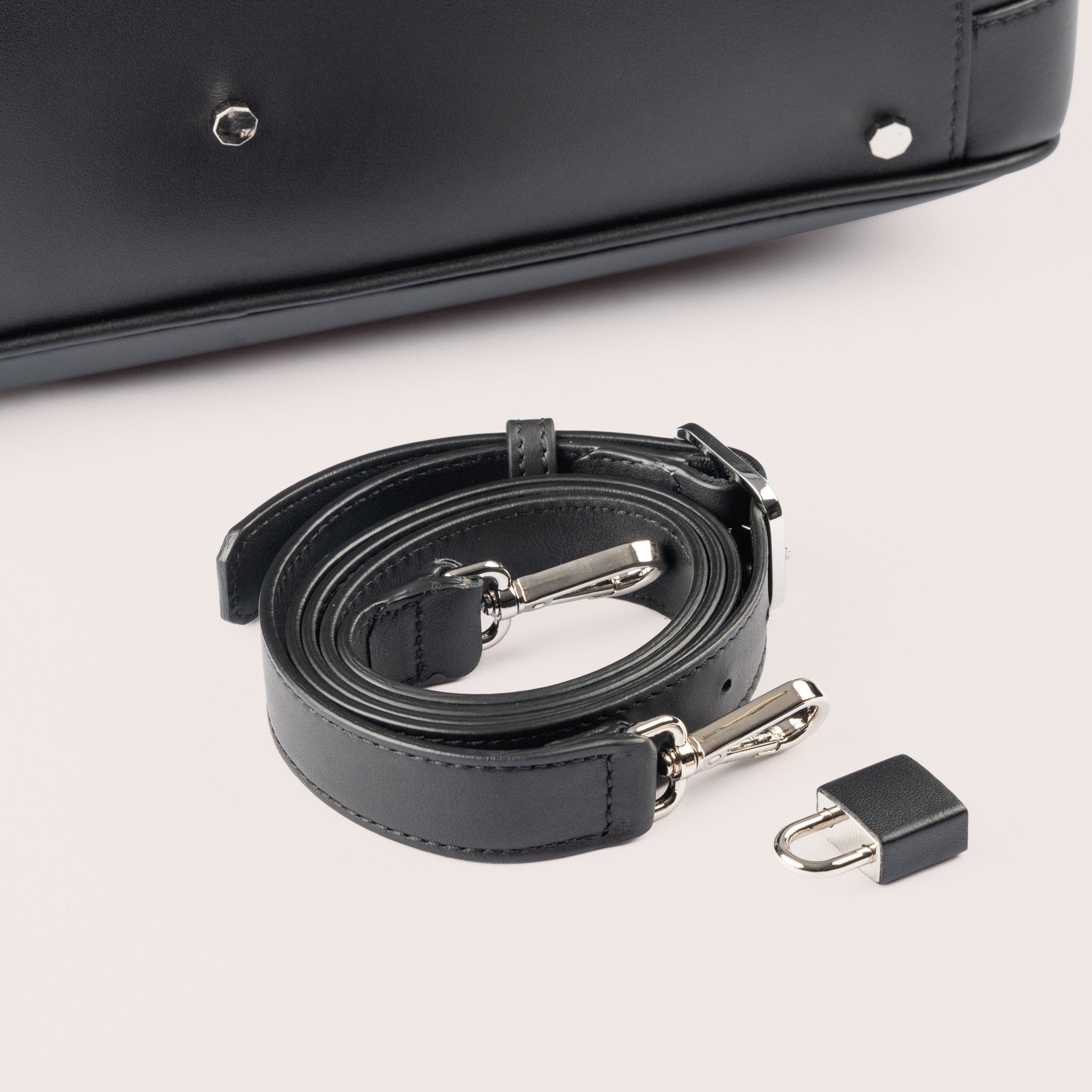 Black embossed leather briefcase - Mandelli UK