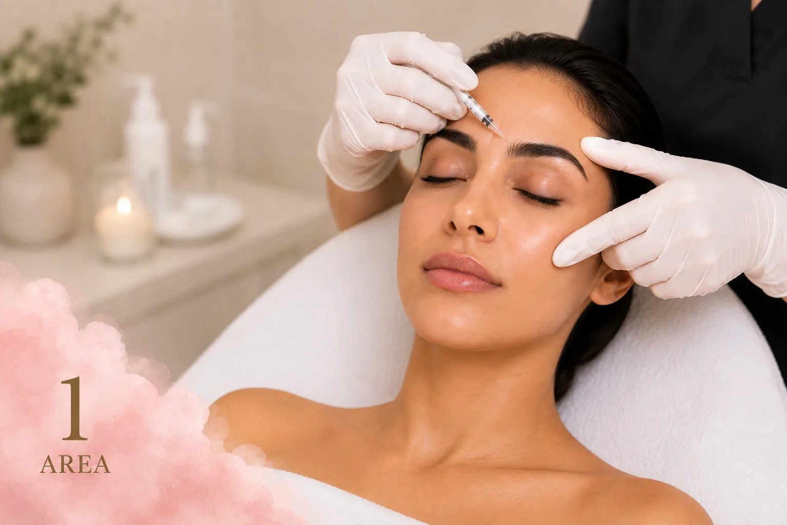 Forehead Line Treatment Being Performed