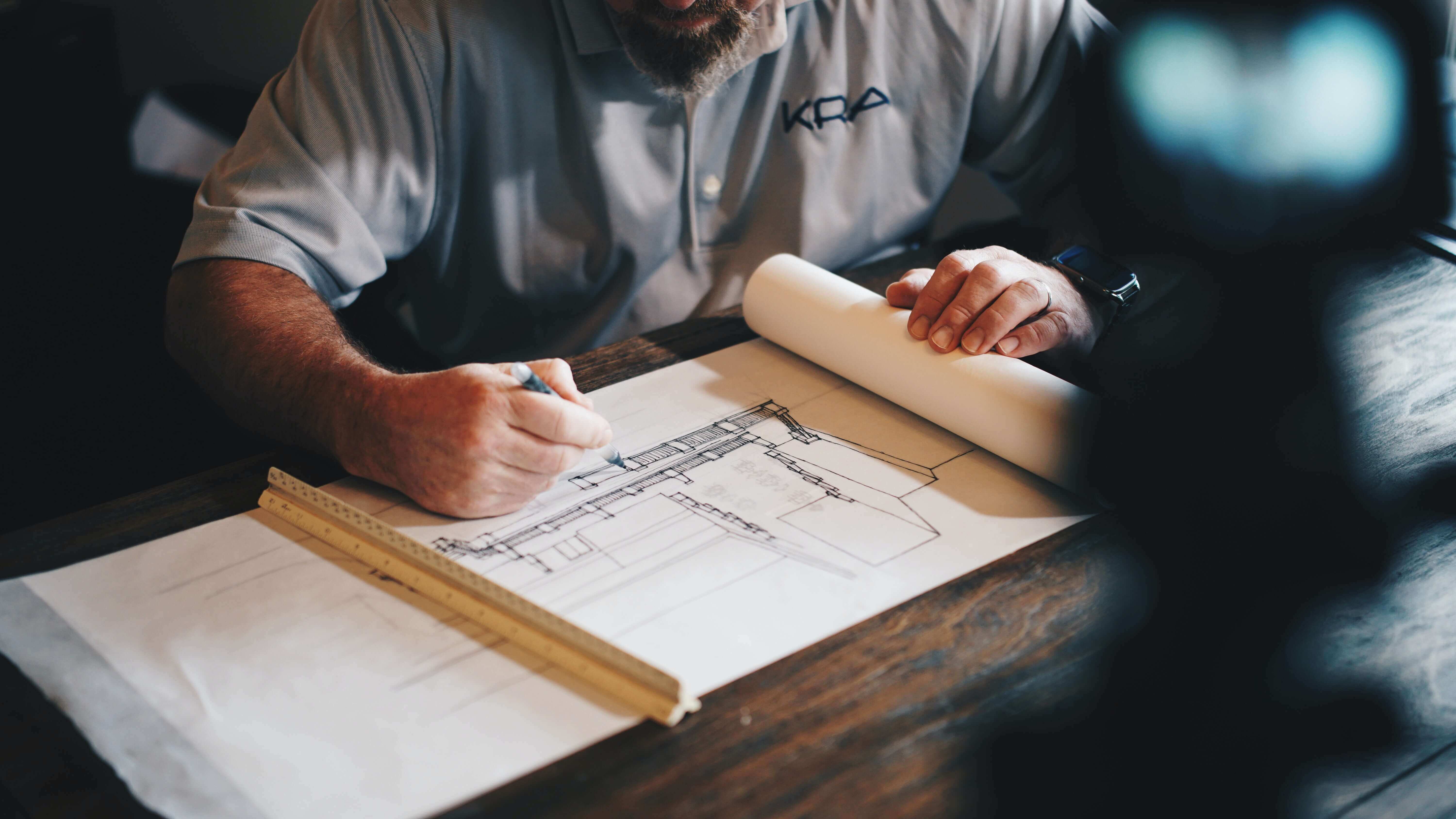 A man with his drawing