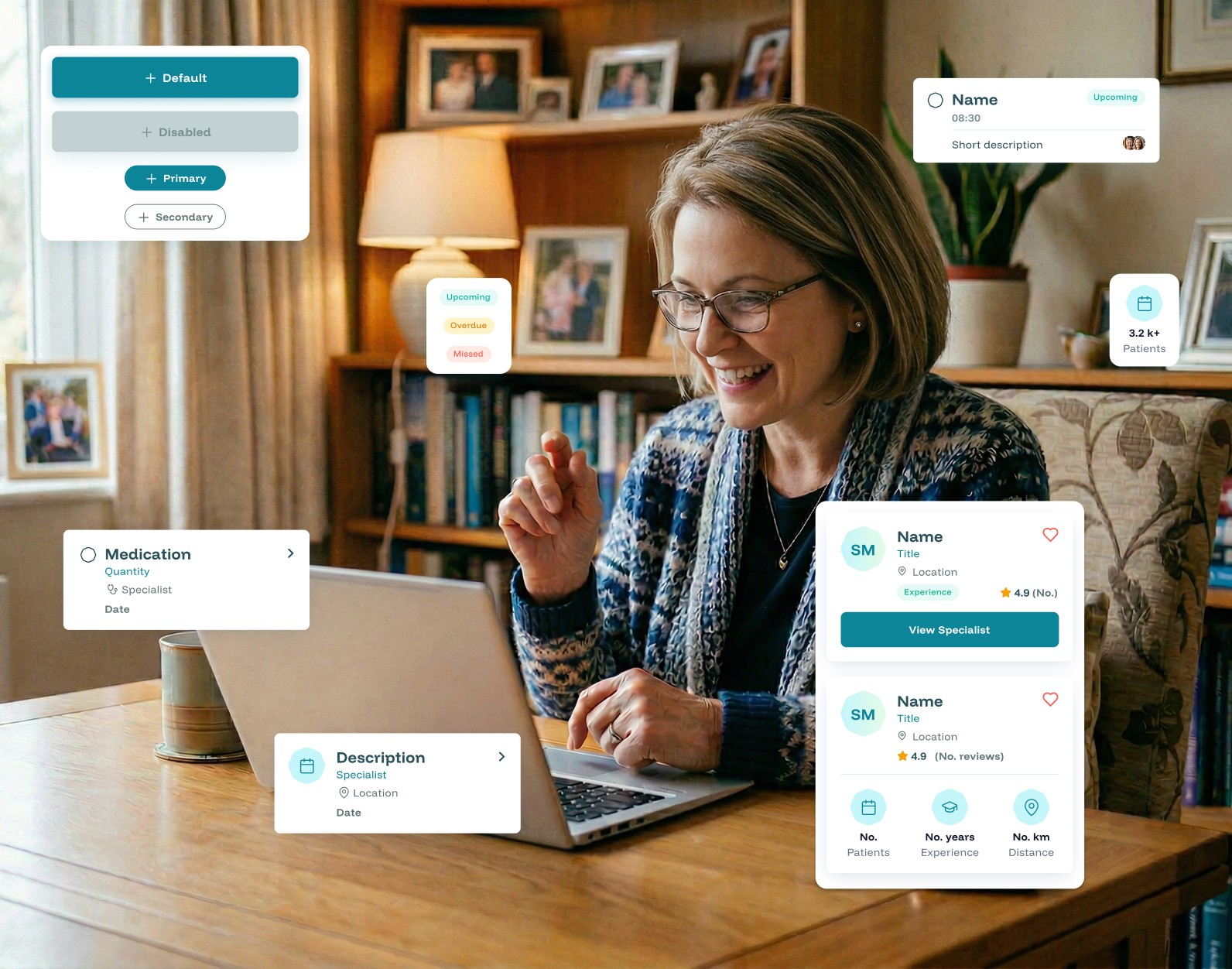 Design system components for medical app
