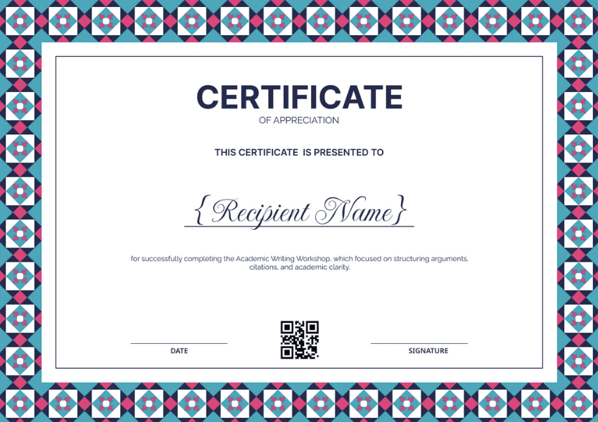 Wufoo Certificate of Completion