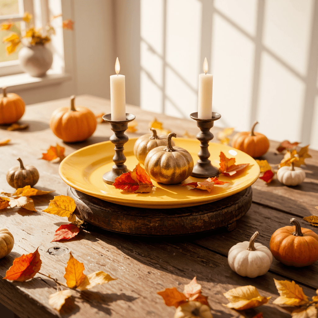 product photography of decorative plate with candle holders