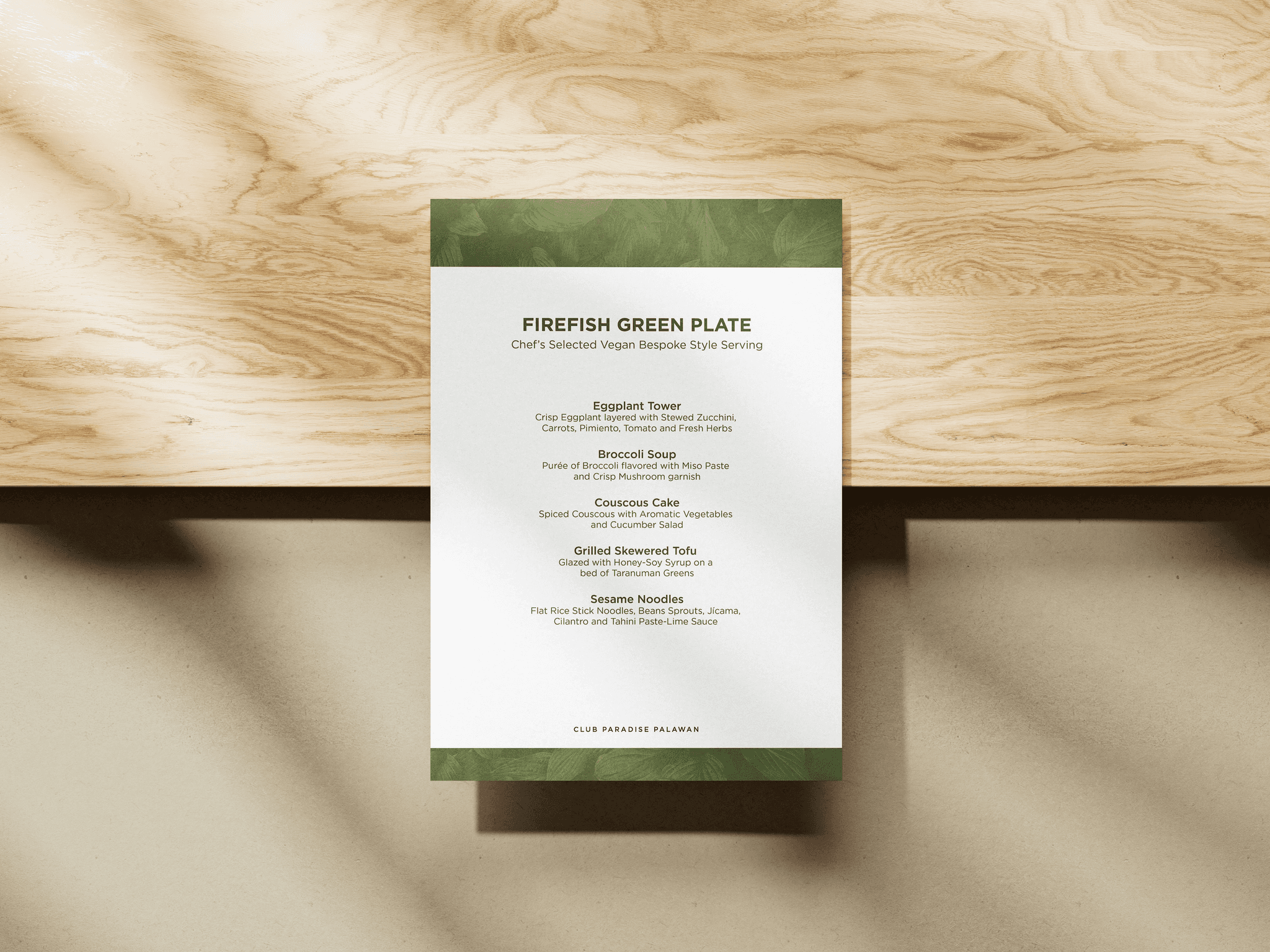 Packaging social media editorial menu and merchandise design for luxury 5 star filipino hotel in Coron Philippines