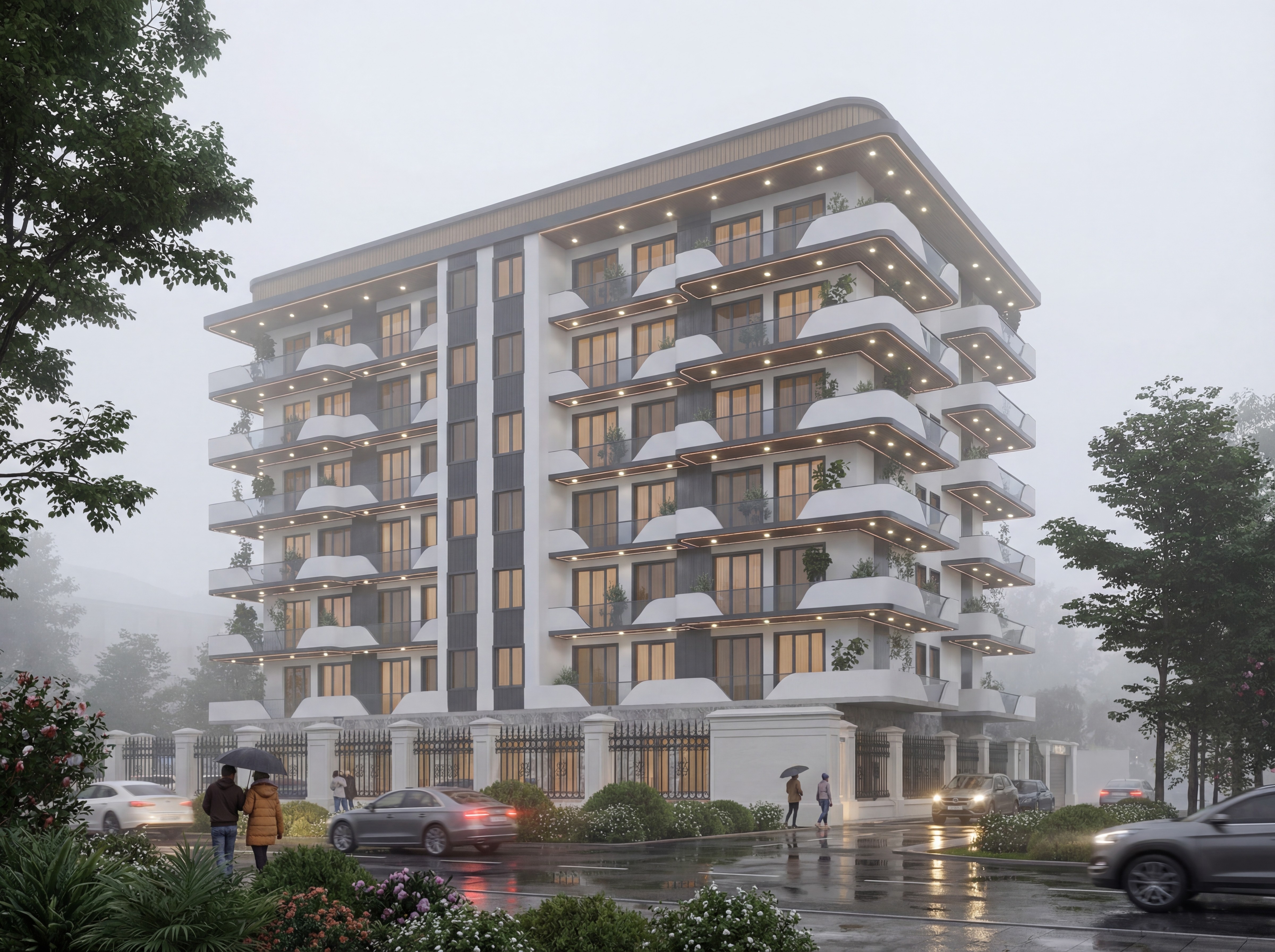 Архитектурный рендер жилого комплекса Gazalkent