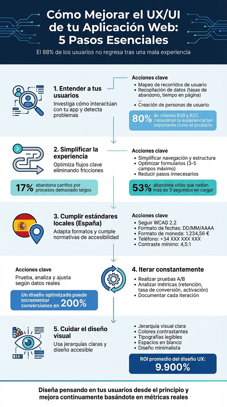 5 pasos clave para mejorar el UX/UI de tu aplicación web
