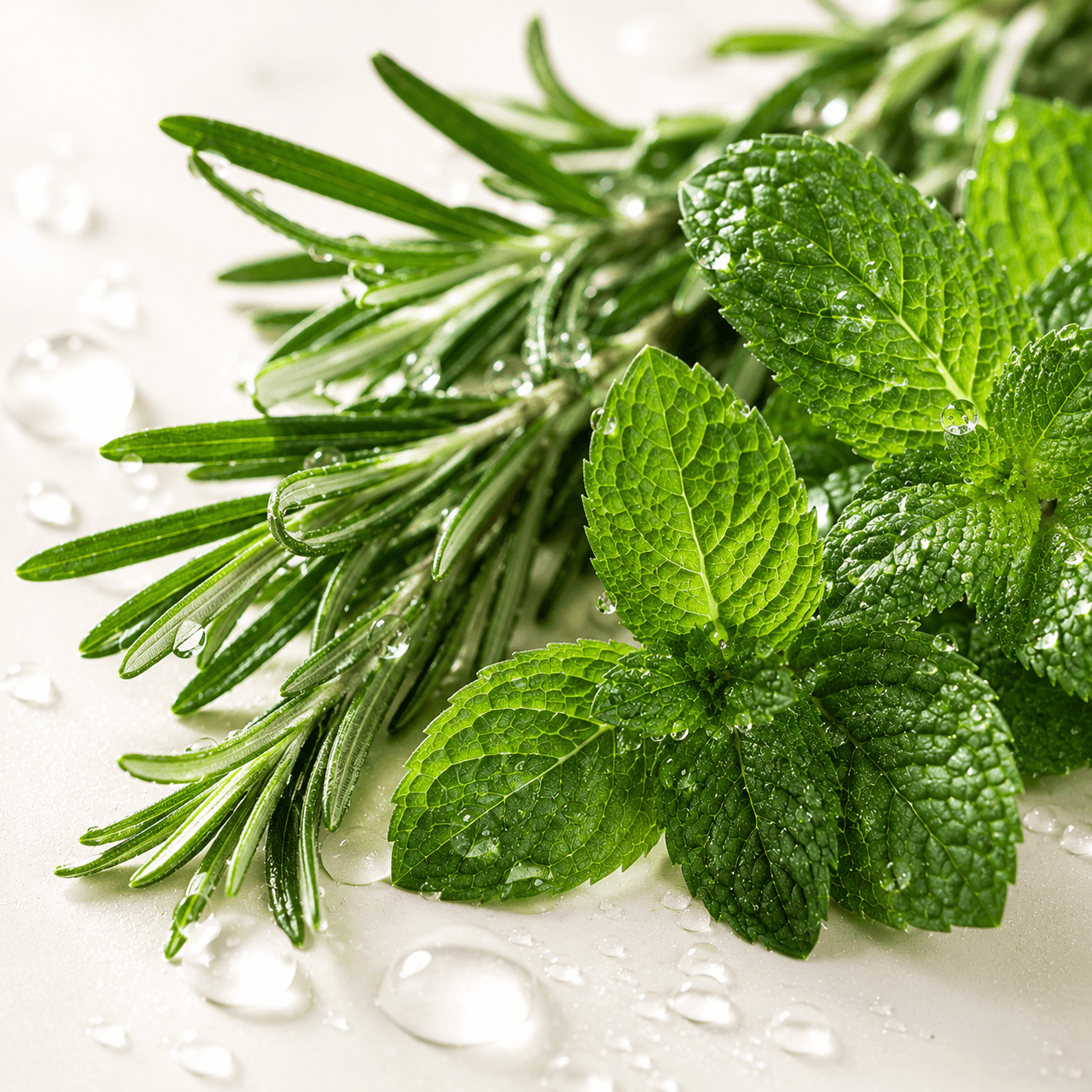 Rosemary and mint ingredients used in Afripure hair care products to help refresh the scalp and support healthy-looking hair.