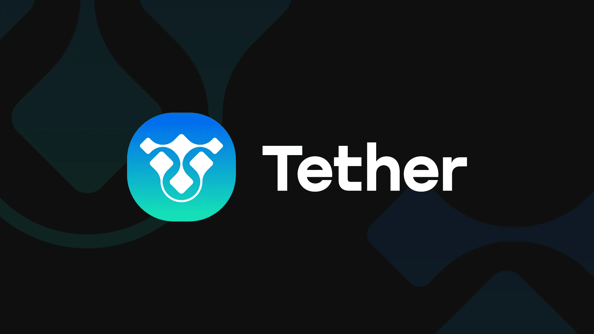 Tether-Logo auf dunklem Hintergrund, einer der Stablecoin-Herausgeber, mit denen Circle neben PayPals PYUSD konkurriert.