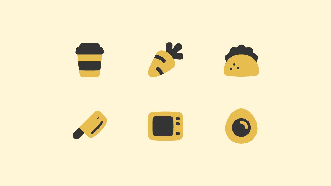 Plump Flat Food Icon Set