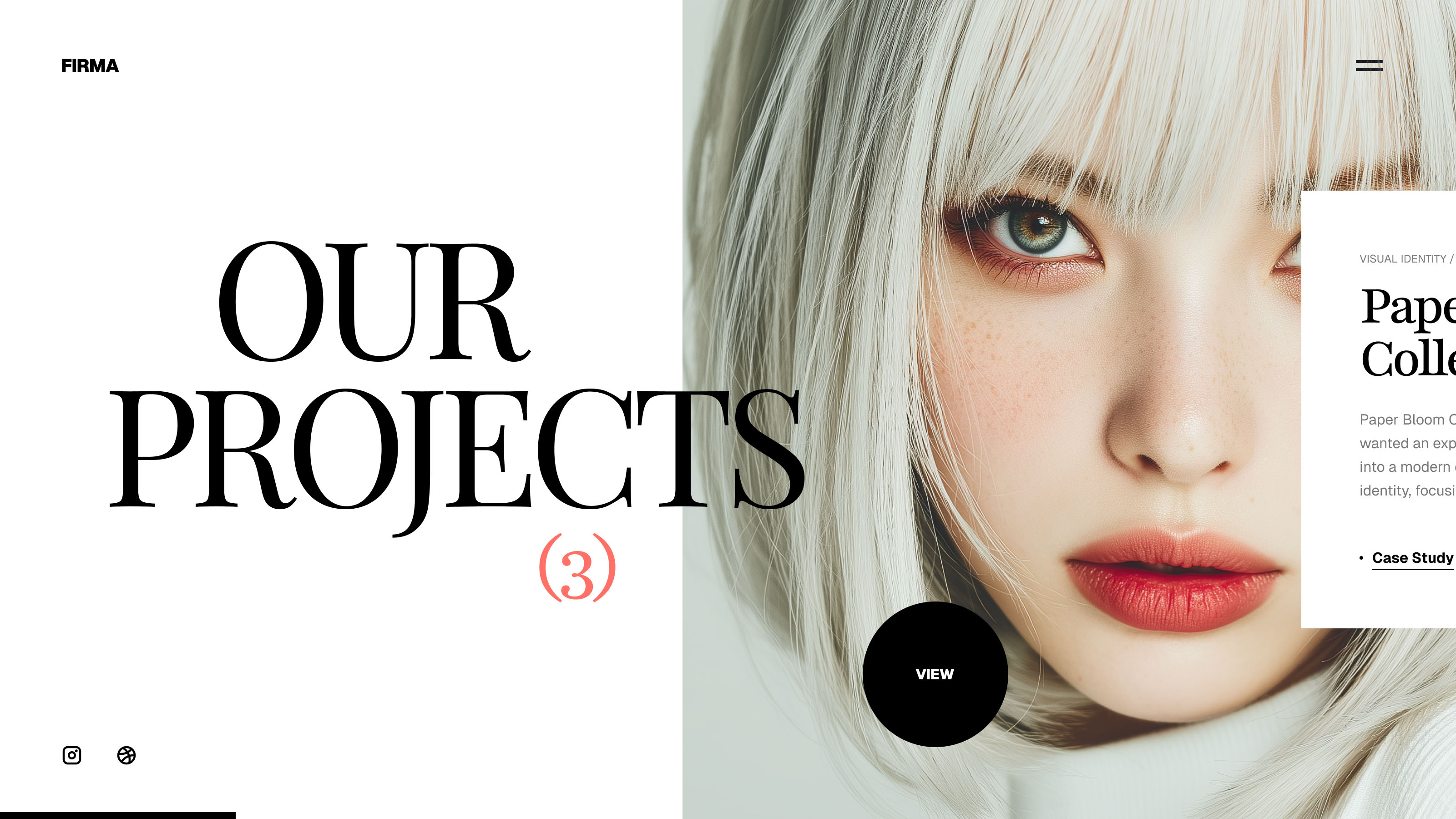 Firma website template for design studios