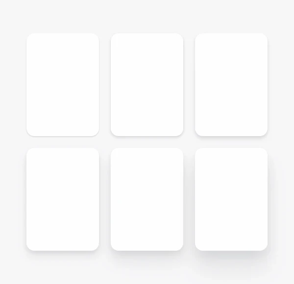 Six cards showing the elevation levels