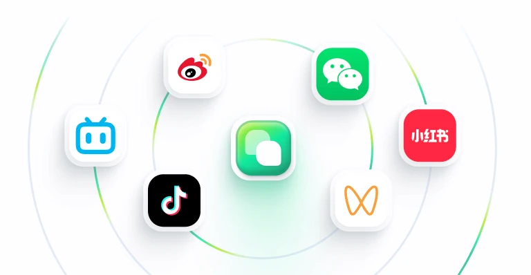 Chinese social media platforms ecosystem including WeChat, Douyin and Xiaohongshu