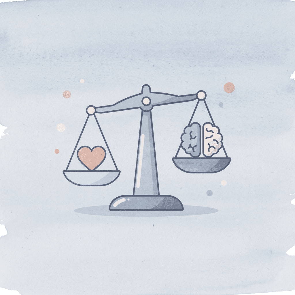 Balance scale comparing strict constraints versus flexible parameters