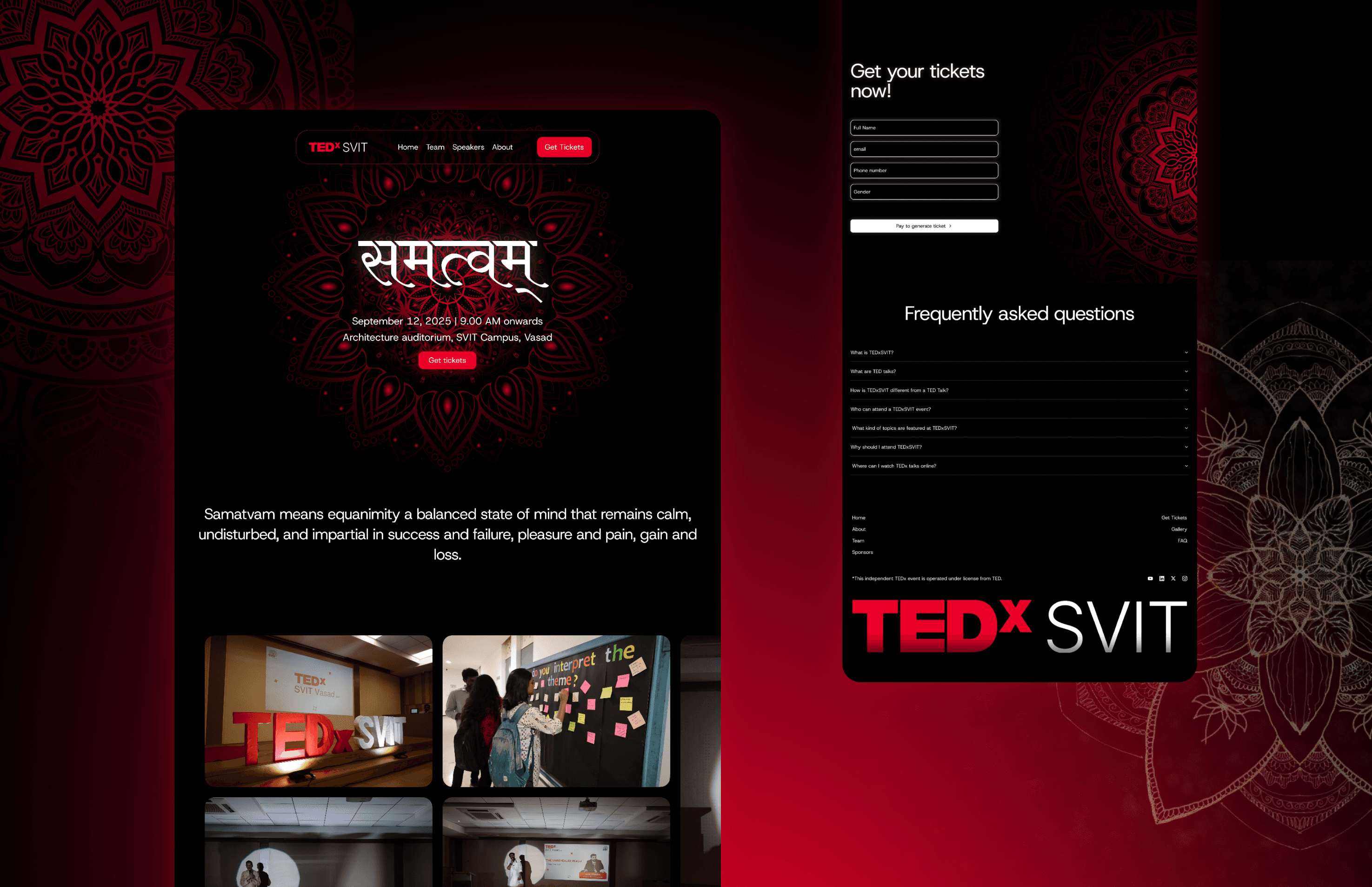 Full website mockup wit hred background 