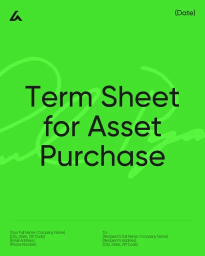 Term Sheet for Asset Purchase