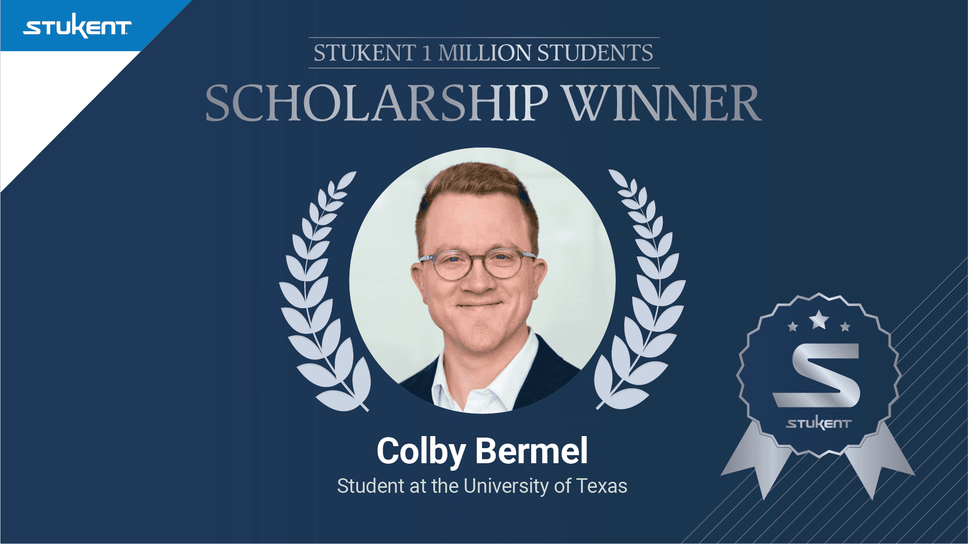Stukent 1 million students: Scholarship Winner: Colby Bermel