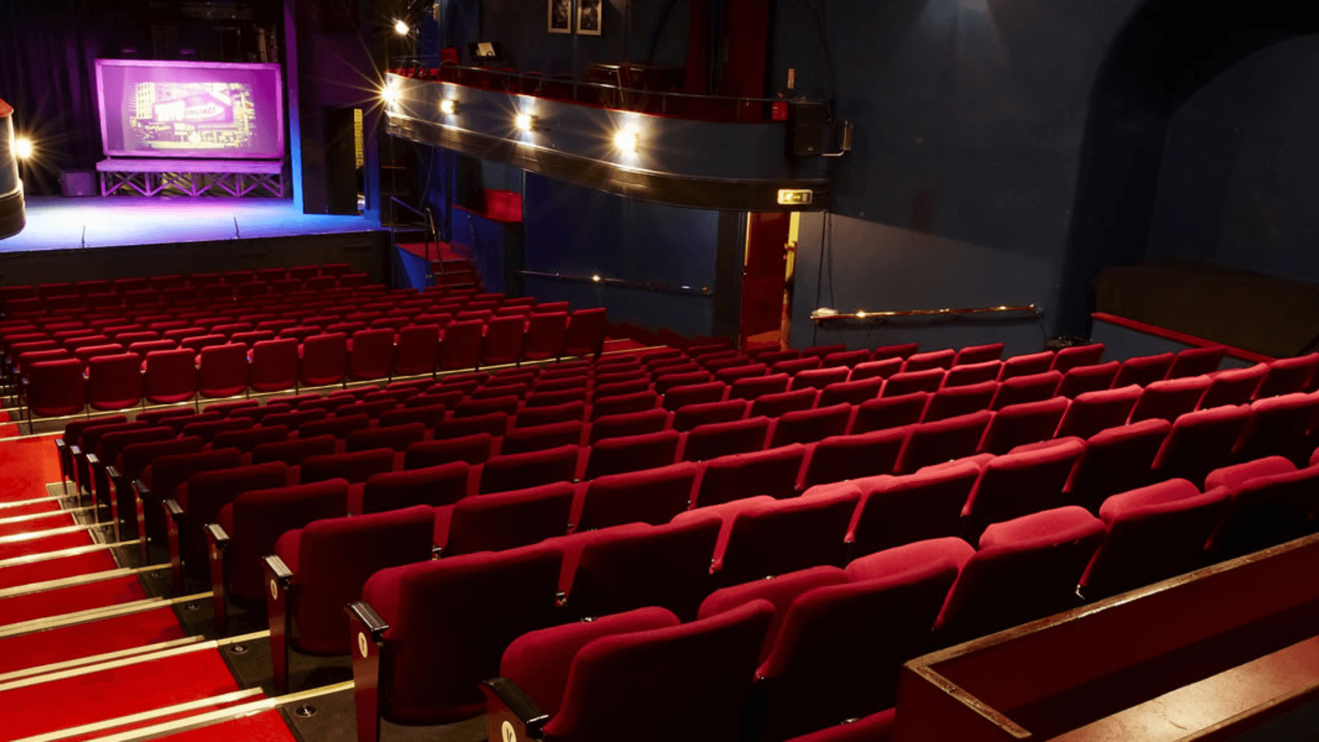 Interior auditorium and stage of the Charing Cross Theatre in London